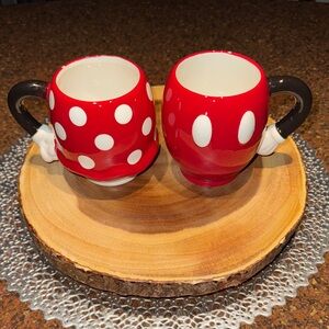Zak! Disney Red and Black Polka Dot Handle Mugs